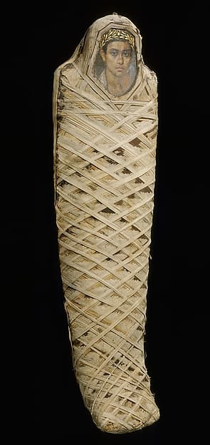 Mummy with an Inserted Panel Portrait of a Youth, Roman Period