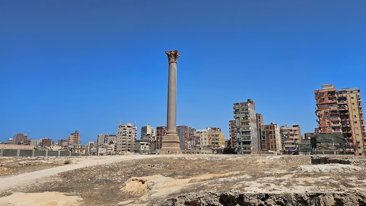 A city with tall buildings in the background