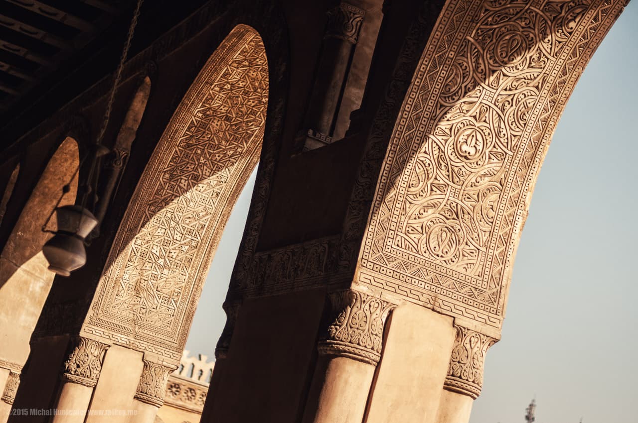 Geometric design of the arches of the Ibn Tulun Mosque in Cairo, detail.