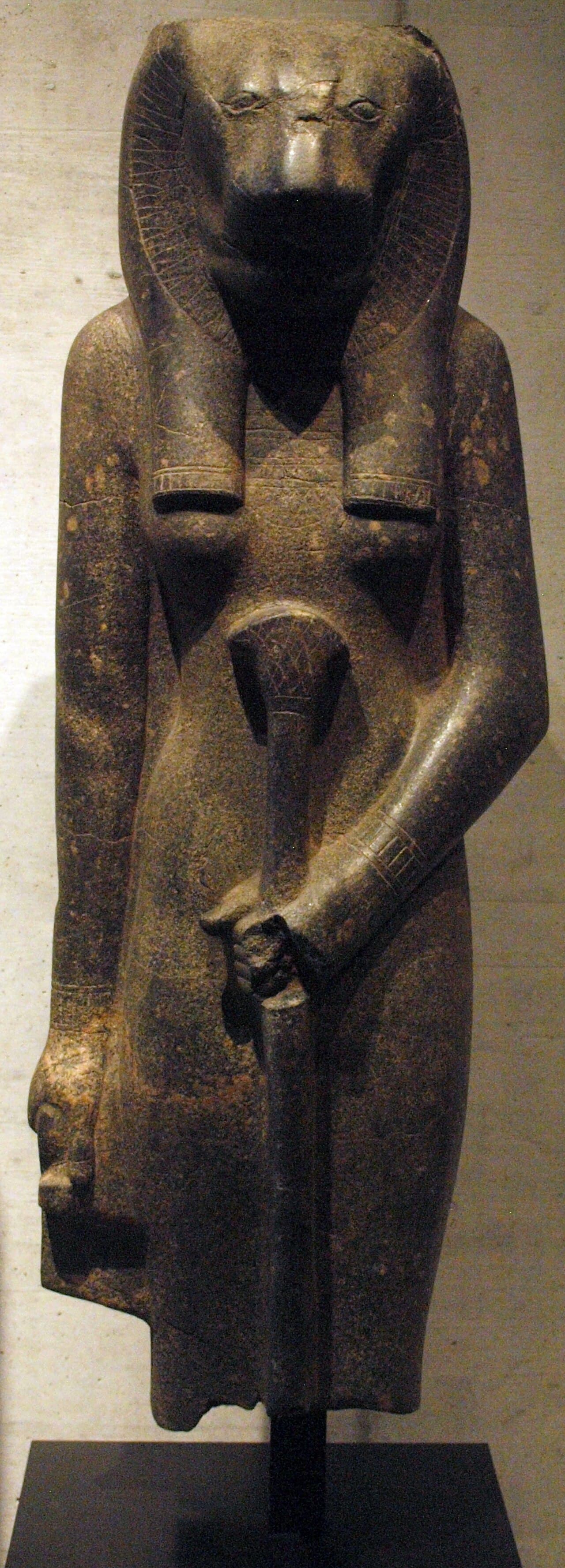 Karnak temple Precinct of Mut Sekhmet statues Egypt