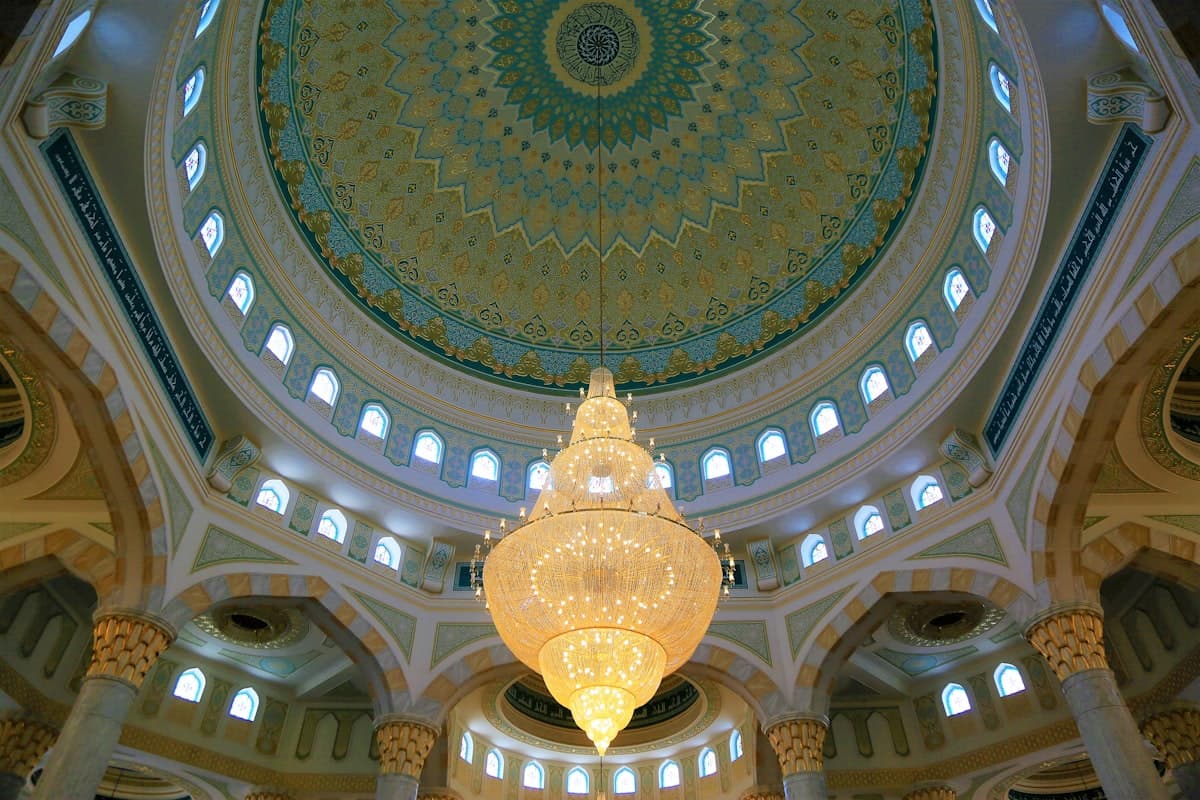 gold and blue dome ceiling