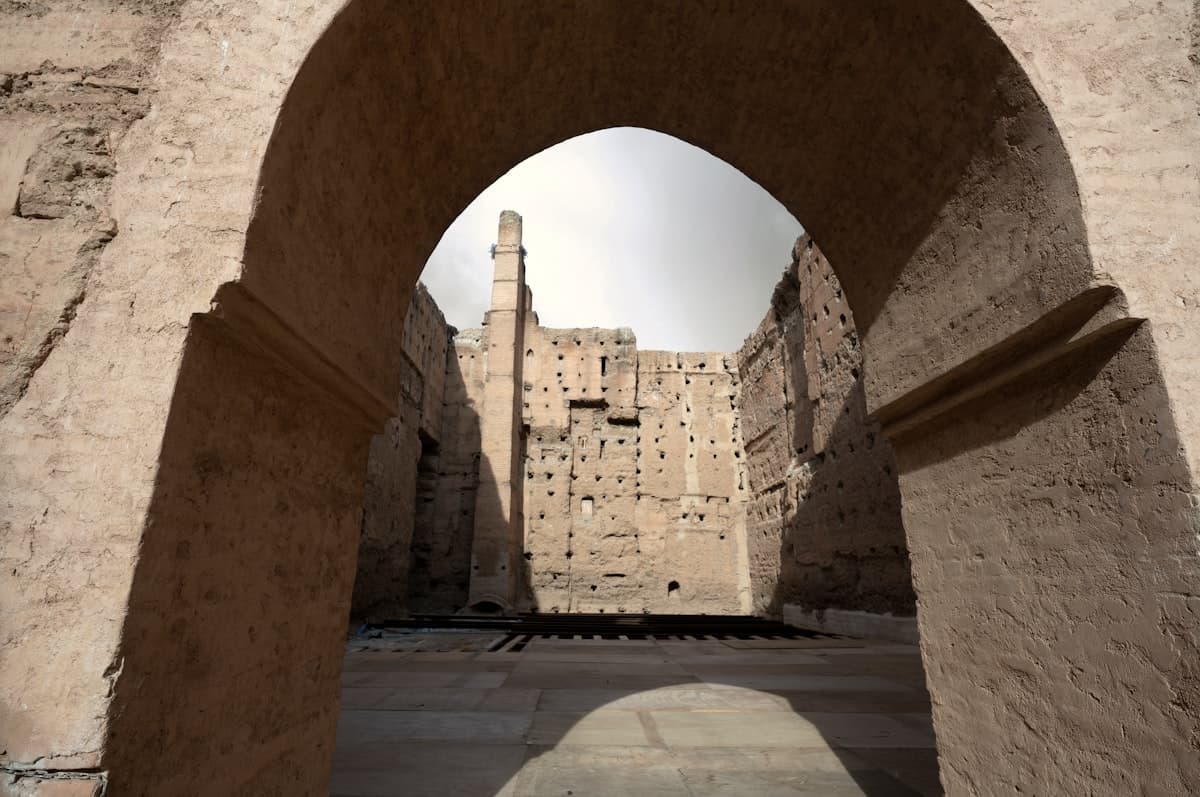 Ancient stone archway looking into ruins