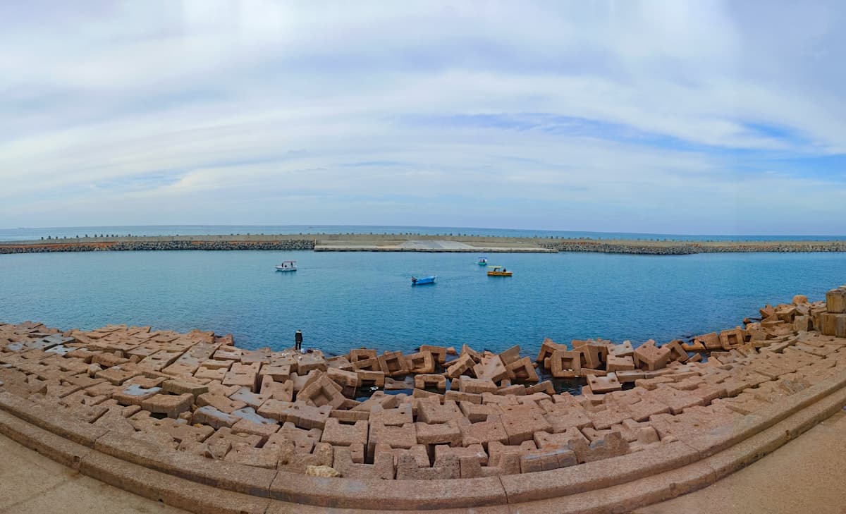 a large body of water with boats in it