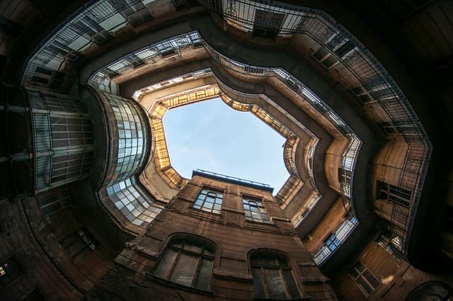 Wikala al-Ghouri Cairo interior courtyard wooden balconies