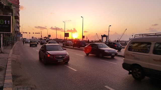 Saad Zaghloul Street Alexandria Egypt Beaux-Arts buildings corniche